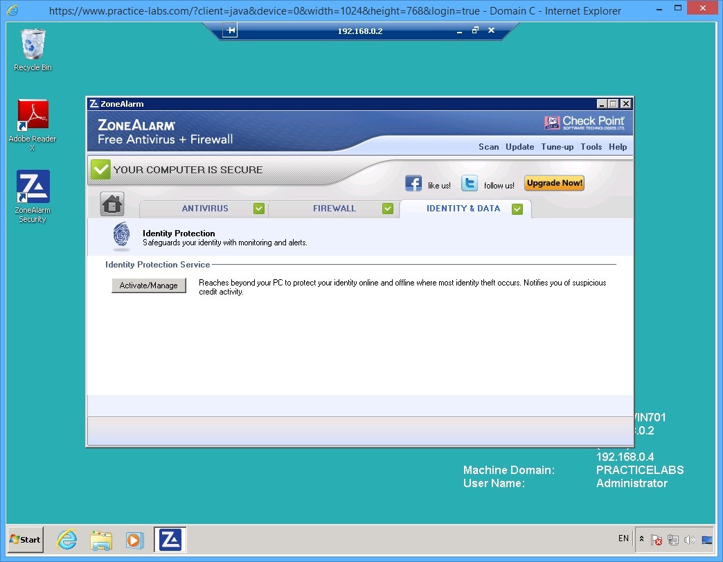 Practice Labs screenshot.